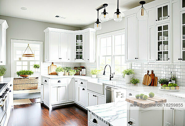 Modern kitchen interior design in a luxury house