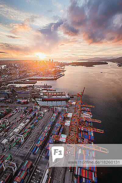 Vancouver Skyline GCT Vanterm Container Terminal Sunset Photography
