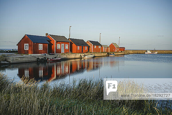 Sweden  Oland  Grasgard  Small harbor of secluded fishing village