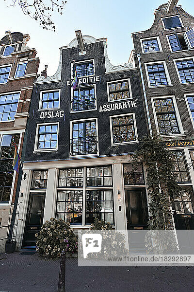 Netherlands  North Holland  Amsterdam  Facade of store standing between town houses