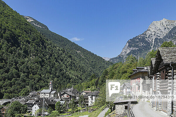 Switzerland  Ticino Canton  Prato-Sornico  Mountain village in Lavizzara Valley