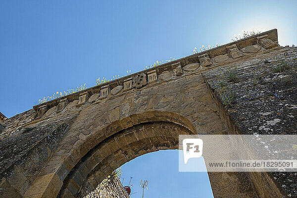 Italy  Tuscany  Montepulciano  Arch of medieval Porta al Prato city gate