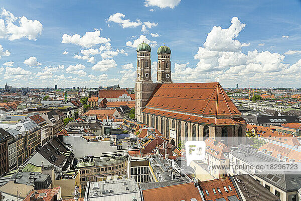 Germany  Munich  Frauenkirche and surrounding houses