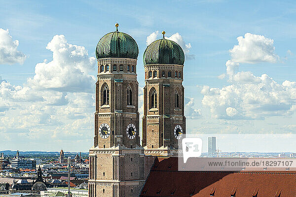 Germany  Munich  Twin bell towers of Frauenkirche