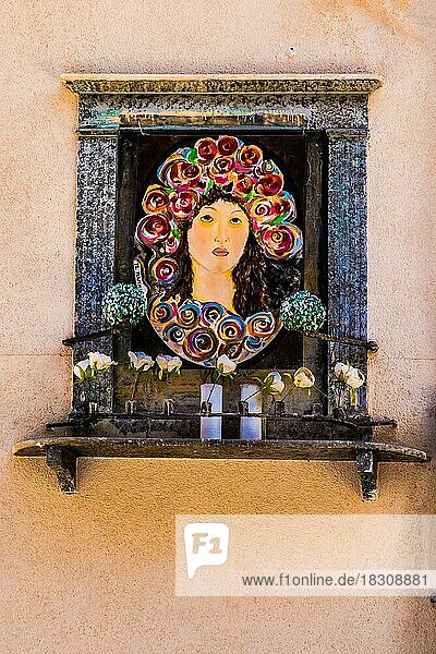 Moderes Marienbild  Altstadt  Palermo  Sizillien  Palermo  Sizilien  Italien  Europa