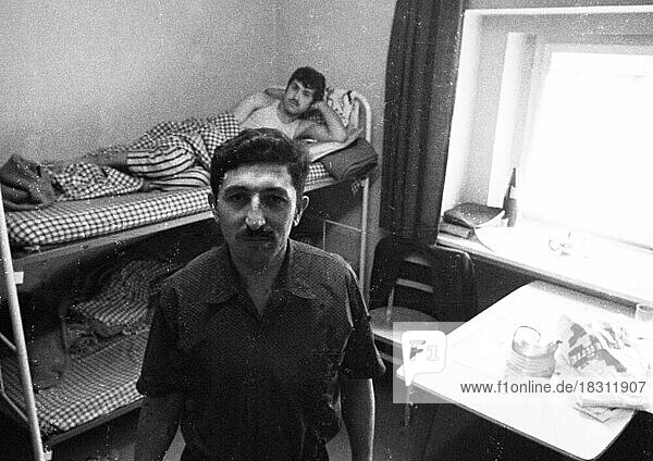 The accommodation for guest workers at the Heitkamp company in Wanne-Eickel in the Ruhr area on 17.6.1972  DEU  Germany  Wanne  Europe