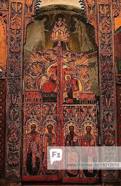 Ort Kiti  byzantinische Kirche  Panagia Angelokistos  Malerei und Schnitzkunst  innen  Zypern  Europa
