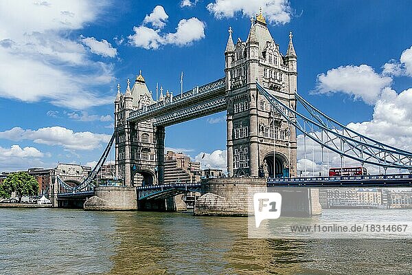 Tower Bridge over the Thames  London  City of London  England  United Kingdom  Great Britain  Europe