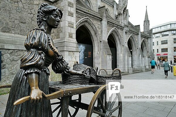 Ein Blick auf die Molly-Malone-Statue der irischen Bildhauerin Jeanne Rynhart. Dublin  Irland  Europa