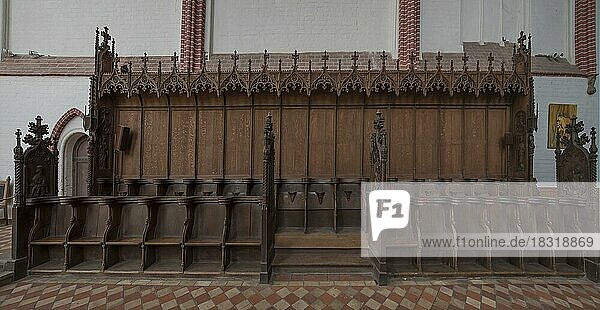 Choir stalls from the 15th century  Bardowick Cathedral  Bardowick  Lower Saxony  Germany  Europe