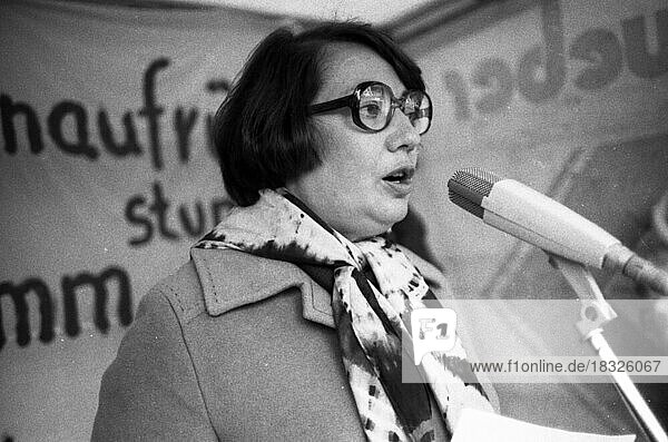 Thousands of mainly young people demonstrated in Munich on 7 December 1979 for disarmament in East and West and against new nuclear missiles. Martha Buschmann  Germany  Europe
