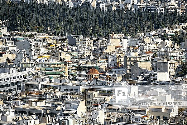 Blick über das Häusermeer von Athen  Athen  Attika  Griechenland  Europa