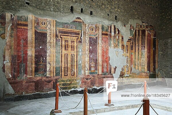 Villa der Poppea  Reste des Freskenschmuckes. Historische Stadt Oplontis  Torre Annunziata  Kampanien  Italien  Europa