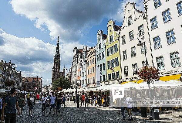 Hanseatic league houses in the pedestrian zone of Gdansk. Poland