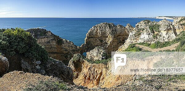 Ponta da Piedade  Felsen und Klippen  Steilküste an der Algarve  Portugal  Europa