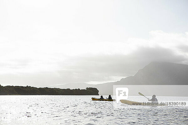 young kayakers on lagoon Stanford South Africa