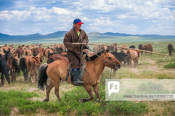 Nomadic riders. Mongolia Bulgan Province  Mongolia  Asia