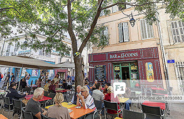 Bar und Café in Le Panier de Marseille  Marseille  Bouches-du-Rhone  Provence-Alpes-Cote d'Azur  Frankreich  Westeuropa