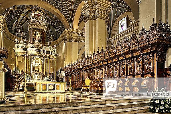 Basilika Metropolitankathedrale von Lima  Hauptaltar und Chor  Lima  Peru  Südamerika