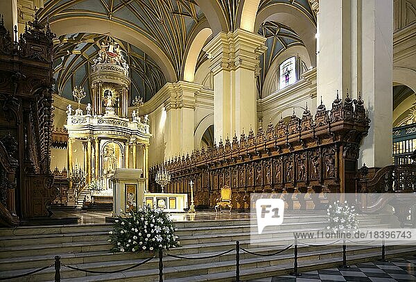 Basilika Metropolitankathedrale von Lima  Hauptaltar und Chor  Lima  Peru  Südamerika