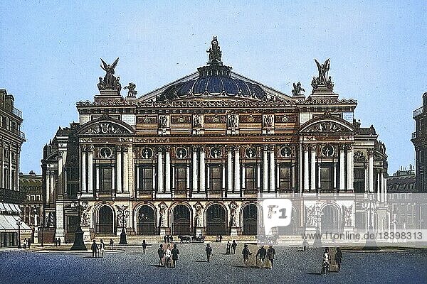 Paris  Oper  Academie nationale de Musique  Akademie für Musik  Frankreich  Historischer Kupferdruck  ca 1890  Europa