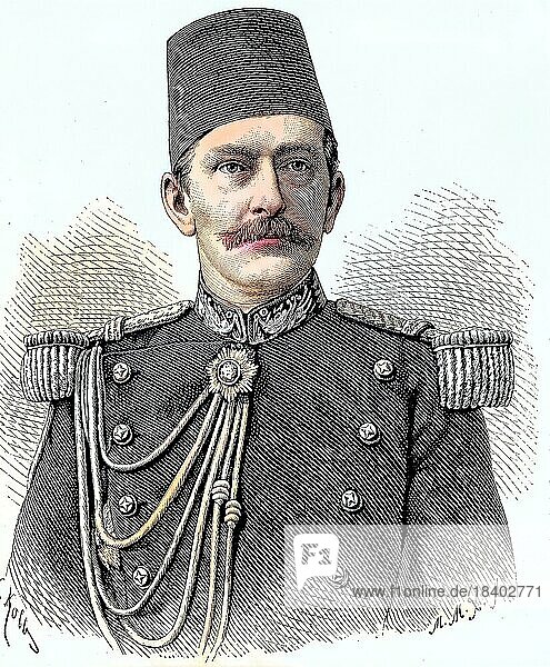 Baron Wilhelm Leopold Colmar von der Goltz  1843  1916  also known as Goltz Pascha  was a Prussian field marshal and military writer  Historical  digitally restored reproduction from a 19th century original