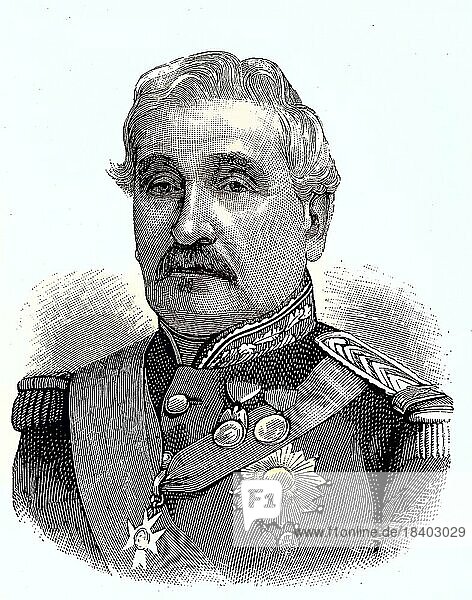 Charles Guillaume Marie Appollinaire Antoine Cousin Montauban  comte de Palikao  1796  1878  was a French general and statesman  Situation at the time of the Franco-Prussian War  1870-1871  Historical  digitally restored reproduction from a 19th century original
