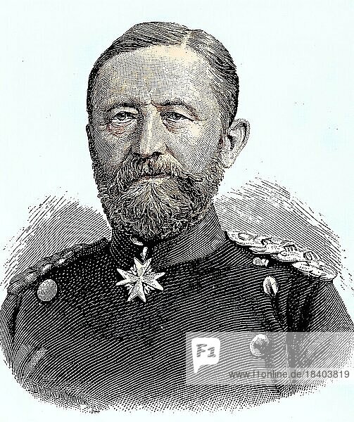 Kurt von Sperling  1850  1914  was a Prussian General of the Infantry  Situation from the time of the Franco-Prussian War  1870-1871  Historical  digitally restored reproduction from a 19th century original