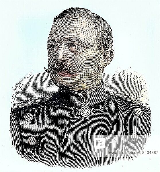 Hugo Moritz Anton Heinrich Freiherr von Obernitz  1819  1901  was a Prussian General of the Infantry  as well as the general advisor to Kaiser Wilhelm  Situation from the time of the Franco-Prussian War  1870-1871  Historical  digitally restored reproduction from a 19th century original