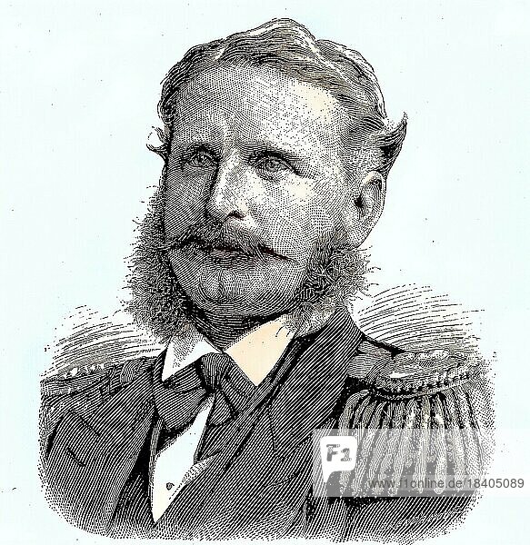 Ernst Wilhelm Eduard von Knorr  1840  1920  was a German admiral of the Imperial Navy who contributed to the building of the German colonial empire  Situation from the time of the Franco-Prussian War or Franco-Prussian War  1870-1871  Historical  digitally restored reproduction from a 19th century original