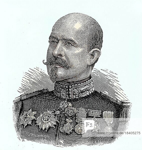 Louis Jules Trochu  1815  1896  was a French military leader and politician. He served as President of the Government of National Defence  Situation from the time of the Franco-Prussian War or Franco-Prussian War  1870-1871  Historical  digitally restored reproduction from a 19th century original