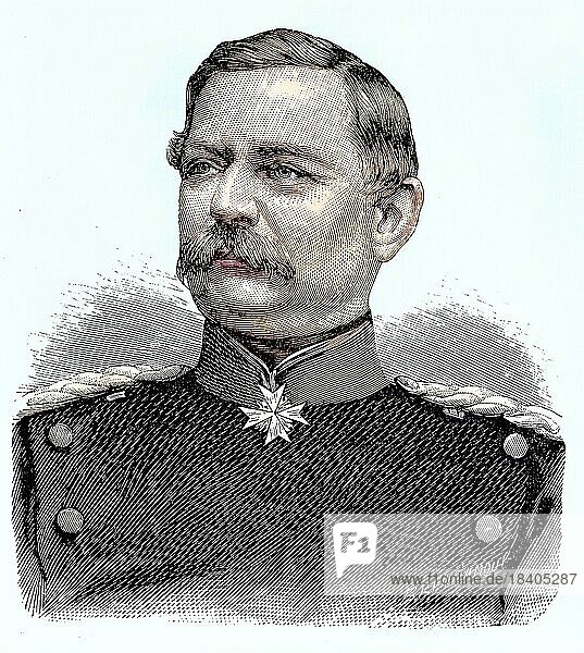 Arnold Karl Georg von Kameke  1817  1893  was a Prussian General of the Infantry and Minister of War  Situation from the time of the Franco-Prussian War  1870-1871  Historical  digitally restored reproduction from a 19th century original