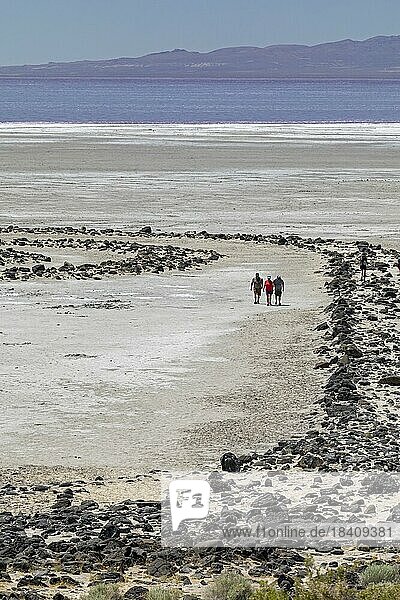 Promontory  Utah  The Spiral Jetty  an earthwork sculpture created by Robert Smithson in 1970 in Great Salt Lake. The sculpture was underwater for 30 years but is now on dry land due to the historic drought affecting the western United States