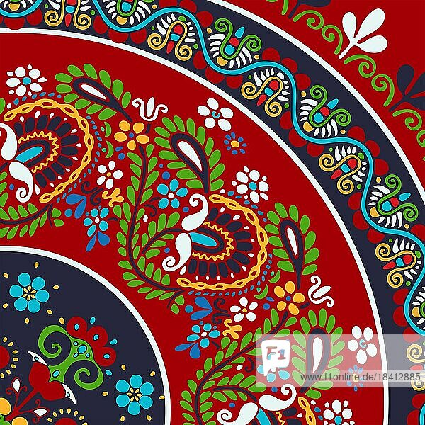Traditionelle ungarische Stickerei Vektor dekorativen Hintergrund Karte