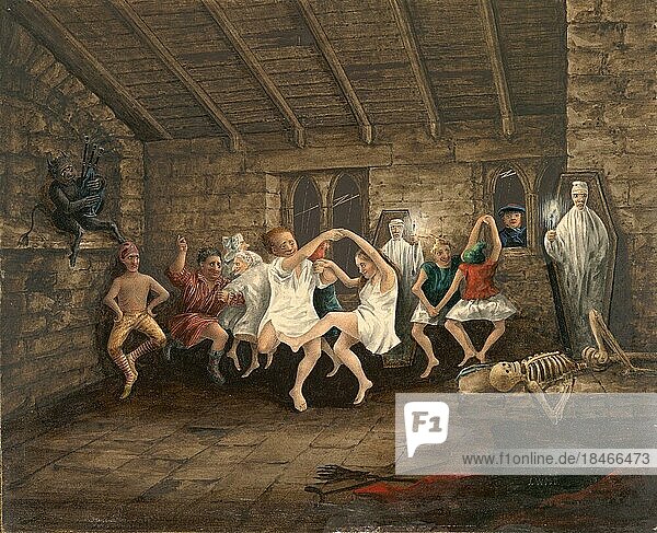 Der Tanz der Hexen  Illustration zu Tam OShanter von dem schottischen Dichter Robert Burns  Historisch  digital restaurierte Reproduktion von einer Vorlage aus dem 18. oder 19. Jahrhundert