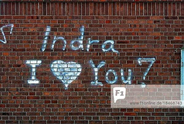 Graffiti an einer Mauer Indra I love you
