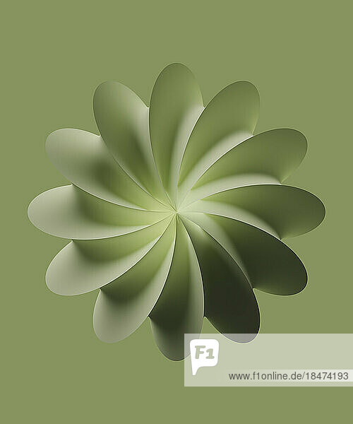 Abstract shape against green background