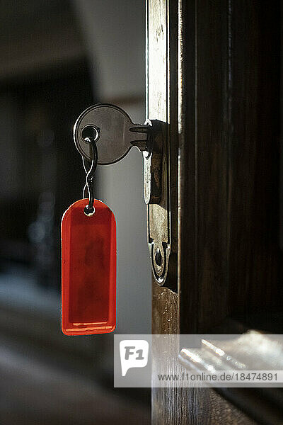 Key in lock of front door