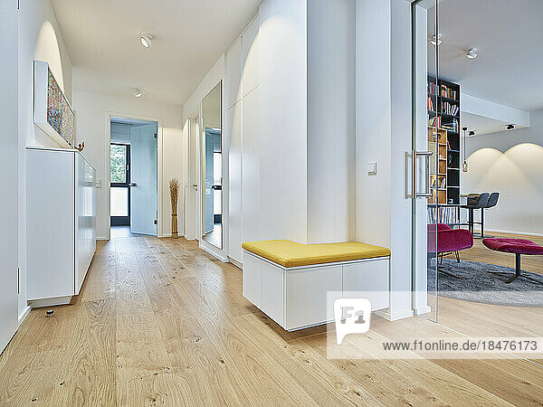 Corridor with wooden flooring in apartment