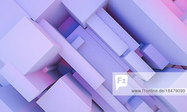 Illustration of gradient cubes in pastel shades