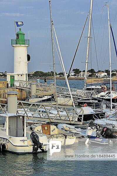 Pleasure boats in the port at La Flotte-en-Ré on the island Ile de Ré  Charente-Maritime  France  Europe