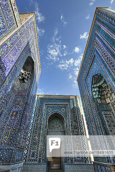 Mausoleen  Oberer Komplex  Schah-I-Zinda-Akopolis  UNESCO-Weltkulturerbe  Samarkand  Usbekistan  Zentralasien  Asien