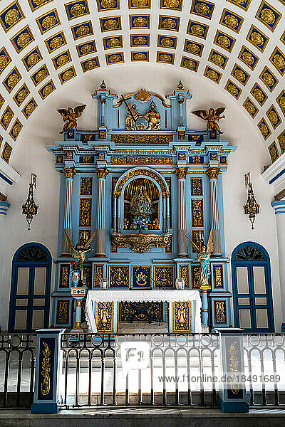 Main altarpiece  the 19th century Church of Nuestra Senora de Regla  Havana  Cuba  West Indies  Caribbean  Central America