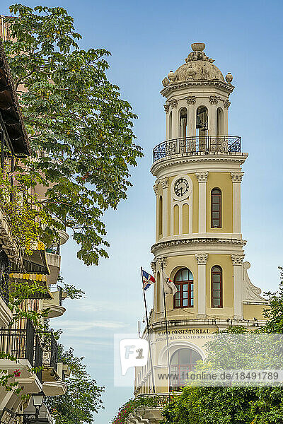 View of Palacio Consistorial de Santo Domingo  Town Hall  UNESCO World Heritage Site  Santo Domingo  Dominican Republic  West Indies  Caribbean  Central America