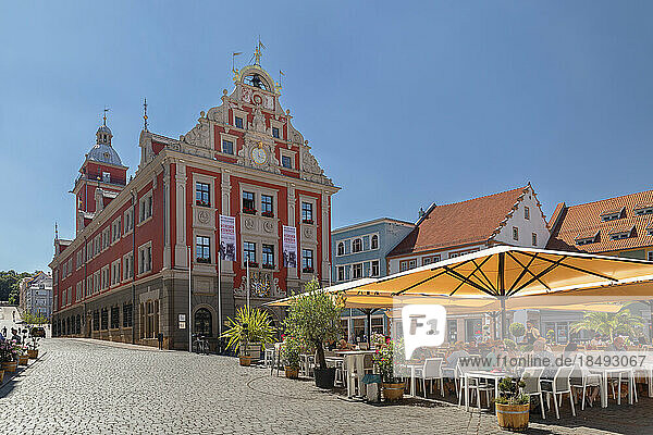 Hauptmarkt market place and town hall  Gotha  Thuringian Basin  Thuringia  Germany  Europe
