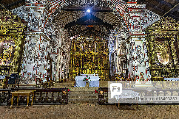 Interior of the San Miguel de Velasco Mission  Jesuit Missions of Chiquitos  UNESCO World Heritage Site  Santa Cruz department  Bolivia  South America