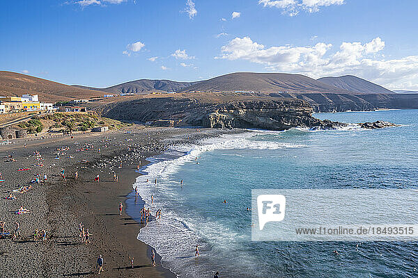 Blick auf Playa de Ajuy vom Mirador Playa de Ajuy  Ajuy  Fuerteventura  Kanarische Inseln  Spanien  Atlantik  Europa