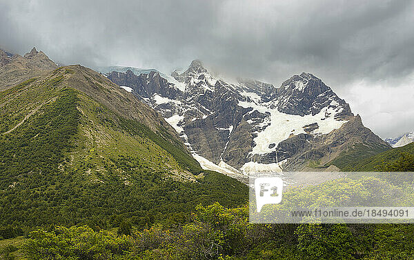 Paine Grande mountain in French Valley  Torres del Paine National Park  Patagonia  Chile  South America