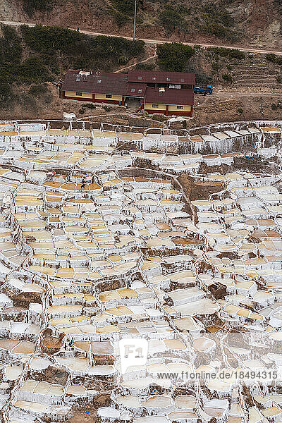 Salineras de Maras  Heiliges Tal  Cusco  Peru  Südamerika