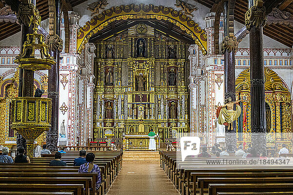 Interior of the San Ignacio de Velasco Mission  Jesuit Missions of Chiquitos  Santa Cruz department  Bolivia  South America
